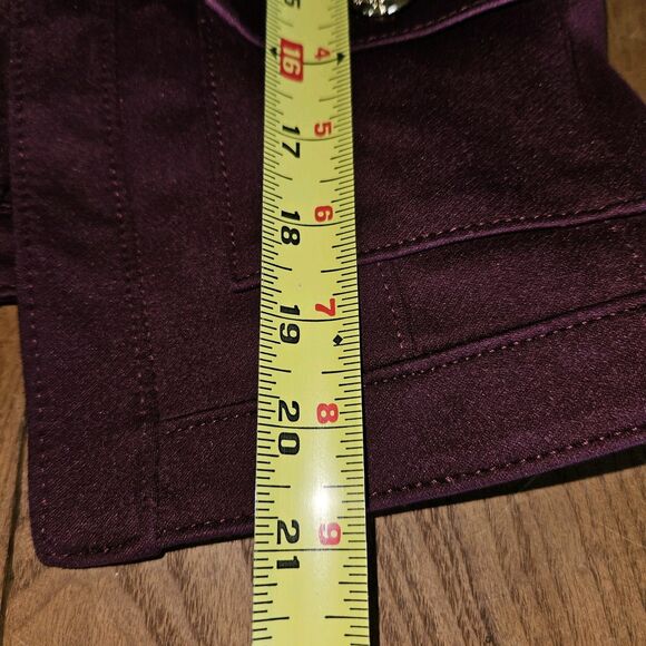 WHBM Burgandy Military Button Blazer Dress Suit Jacket Women's SIZE 4 Luxe - Picture 5 of 10